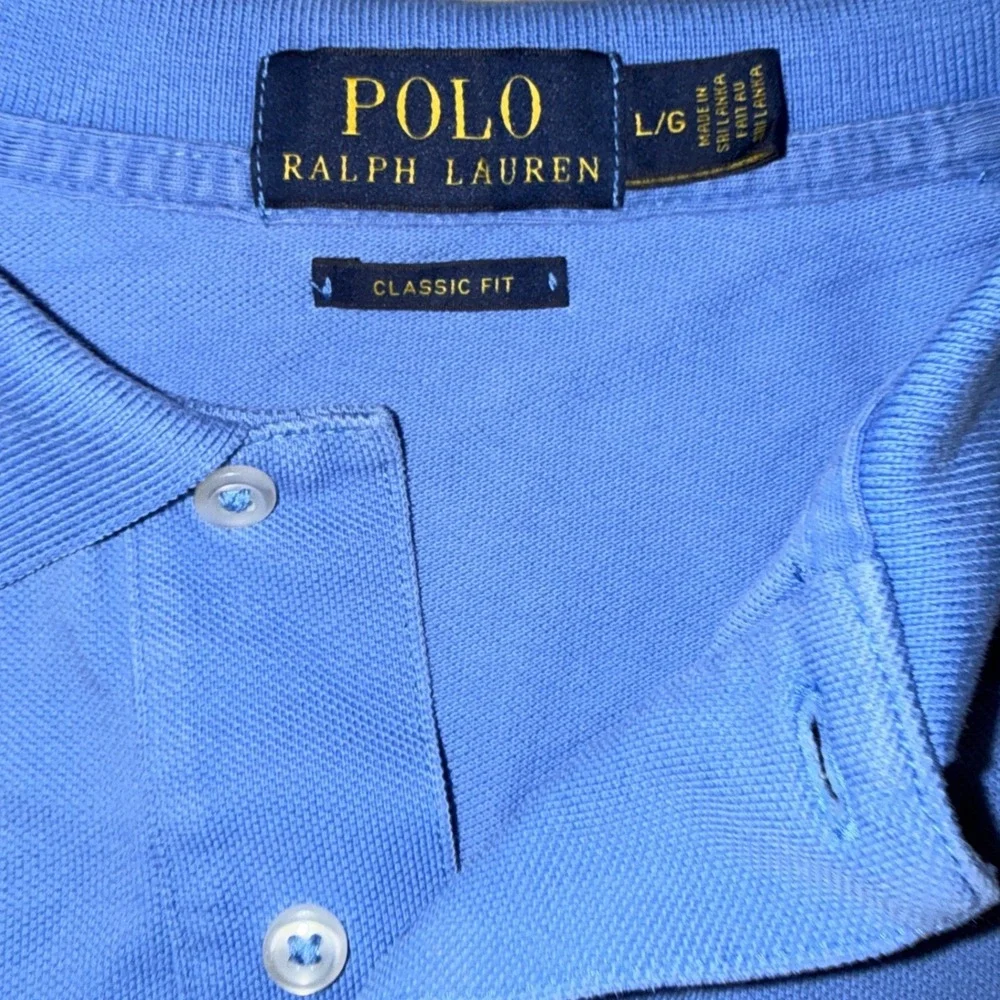 Polo Ralph Lauren Polo Shirt Large Blue Classic Fit Short Sleeve Pony Logo
